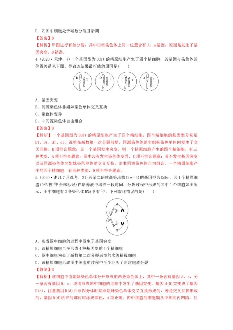 专题12减数分裂和受精作用（串讲）（解析版）_2024年新高考资料_1.2024一轮复习_备战2024年高考生物一轮复习串讲精练（新高考专用）