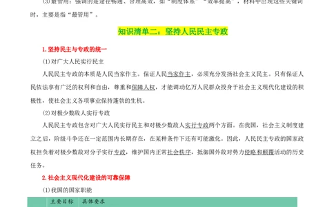 专题12人民民主专政的社会主义国家_新高考复习资料_2024年新高考资料_一轮复习资料_口袋书2024年高考政治一轮复习知识清单（新高考通用）