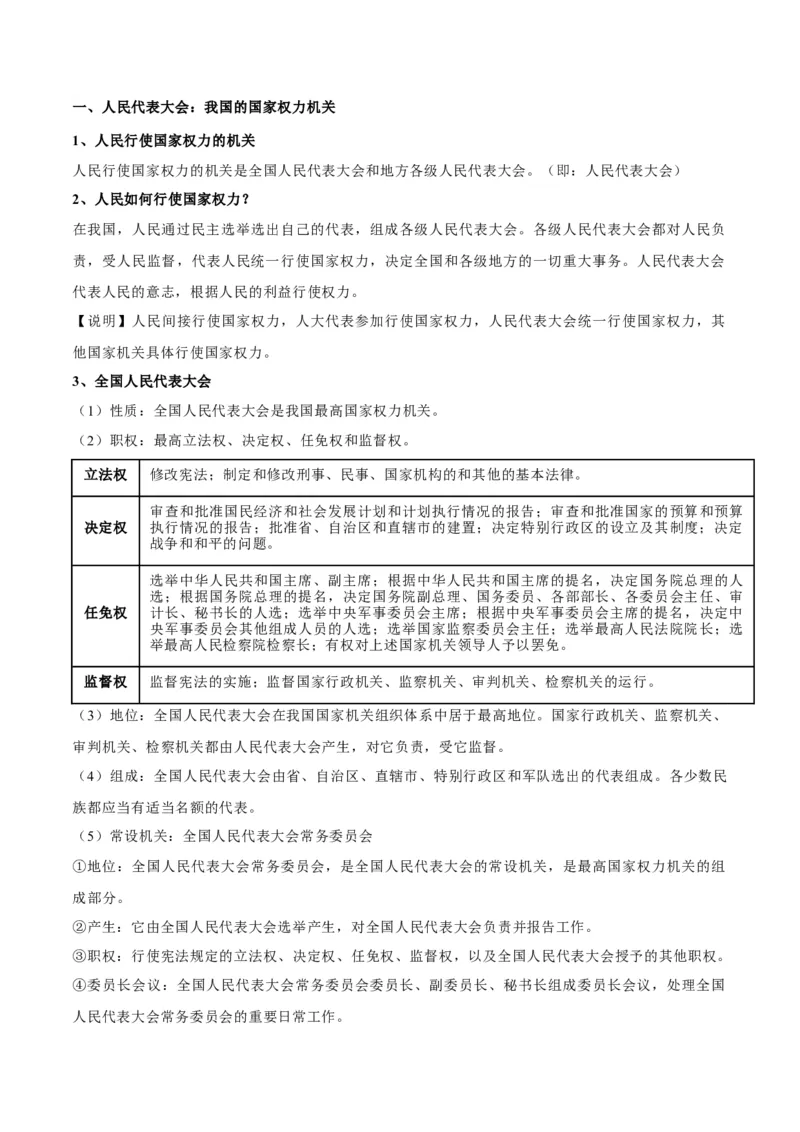 考点巩固卷05人民当家作主（原卷版）_新高考复习资料_2025年新高考资料_2025年高考政治一轮复习考点通关卷（新高考通用）