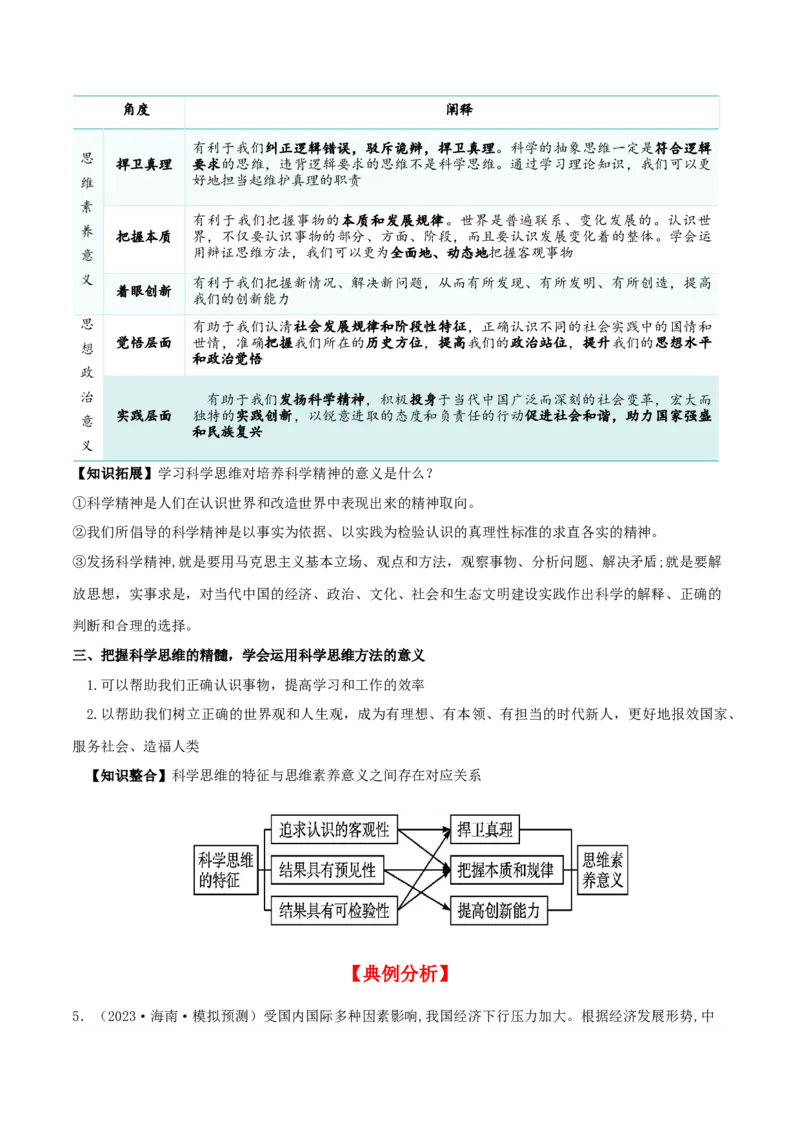 第03课领会科学思维（精品讲义）_新高考复习资料_2024年新高考资料_一轮复习资料_完2024年高考政治一轮复习考点帮（课件+讲义+练习）（新教材新高考）_选择性必修三《逻辑与法律》
