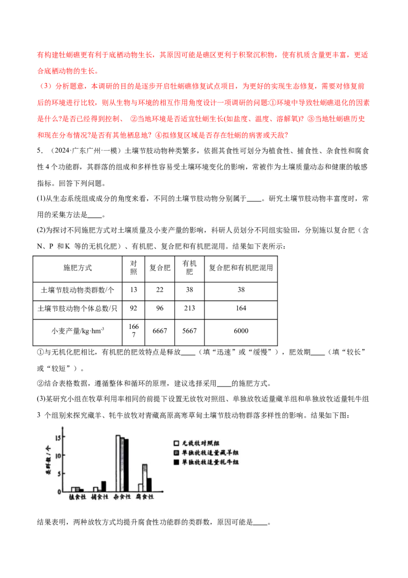 押广东卷第19题生态系统的应用（解析版）_2024年新高考资料_5.2024三轮冲刺_备战2024年高考生物临考题号押题（广东专用）323137816