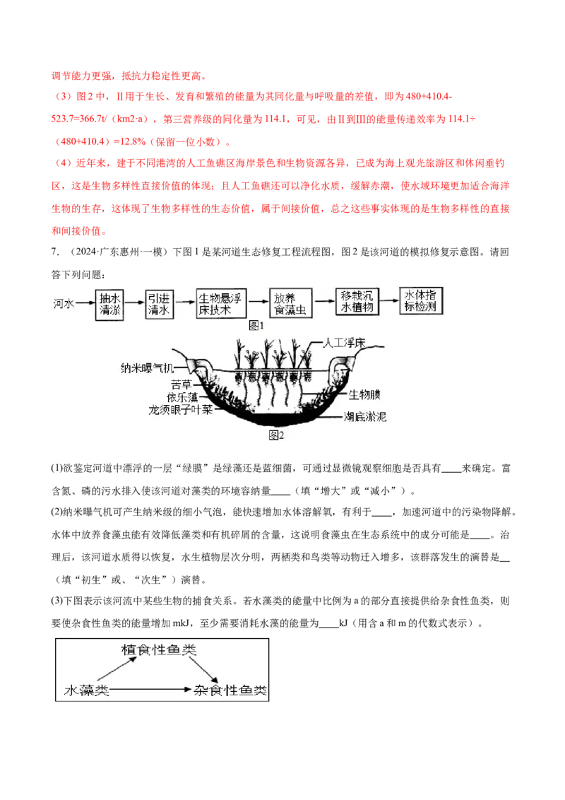 押广东卷第19题生态系统的应用（解析版）_2024年新高考资料_5.2024三轮冲刺_备战2024年高考生物临考题号押题（广东专用）323137816