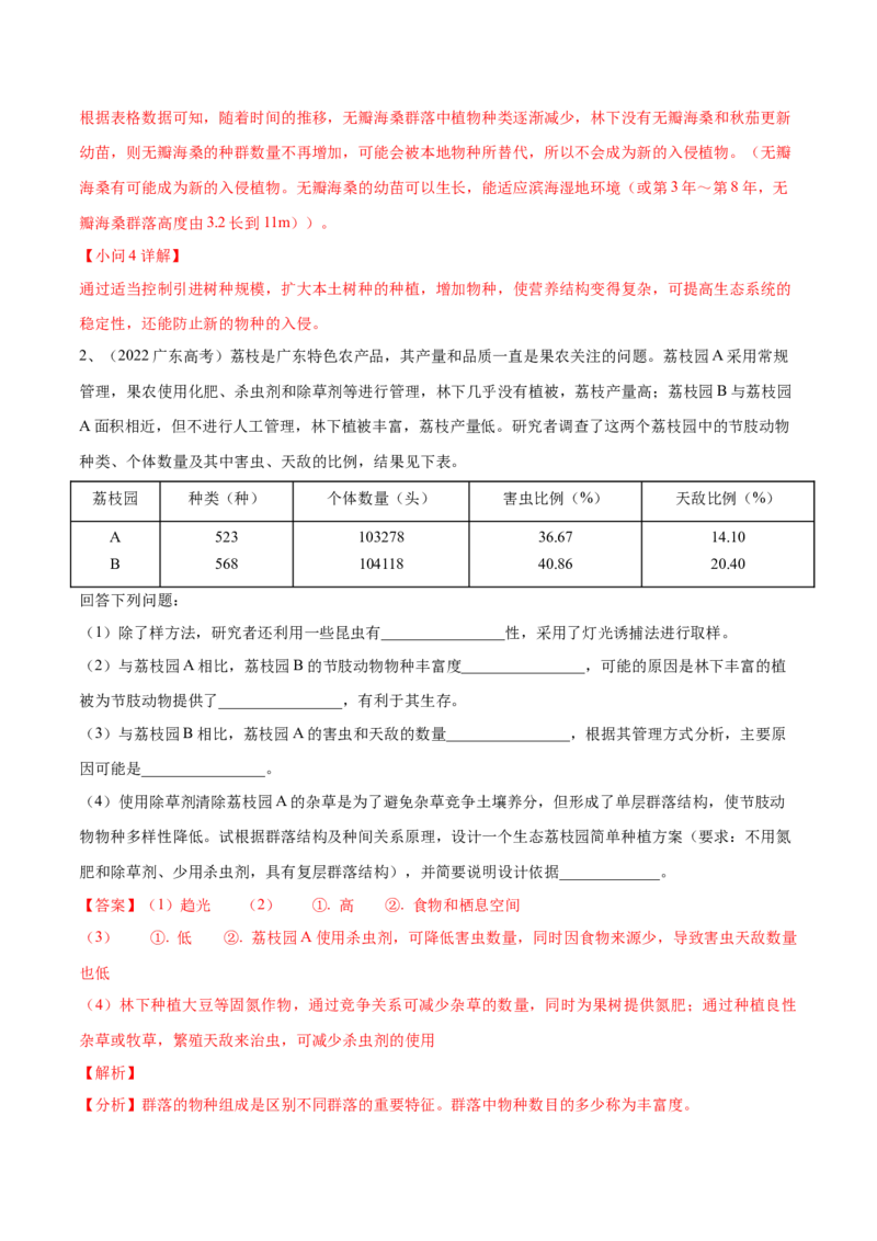 押广东卷第19题生态系统的应用（解析版）_2024年新高考资料_5.2024三轮冲刺_备战2024年高考生物临考题号押题（广东专用）323137816