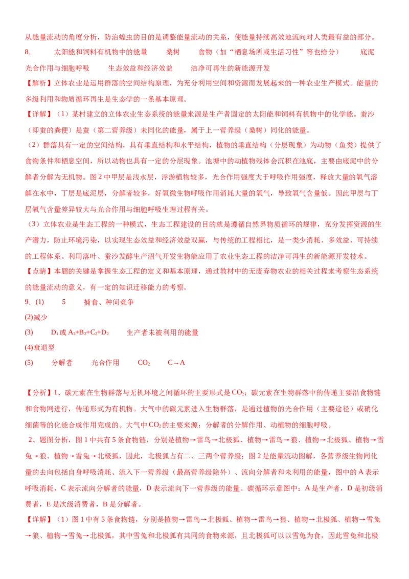 专题四生物与环境（综合题特训）-2024年高考生物二轮复习专题训练（全国通用）（解析版）_2024年新高考资料_2.2024二轮复习_2024年高考生物二轮复习专题训练（全国通用）