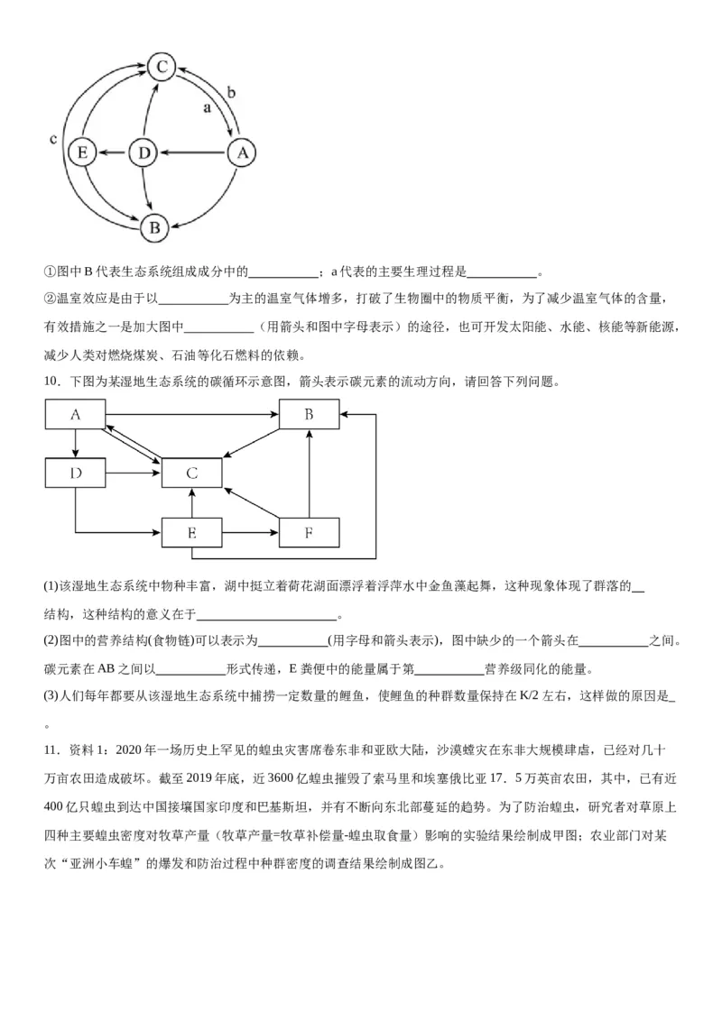 专题四生物与环境（综合题特训）-2024年高考生物二轮复习专题训练（全国通用）（解析版）_2024年新高考资料_2.2024二轮复习_2024年高考生物二轮复习专题训练（全国通用）