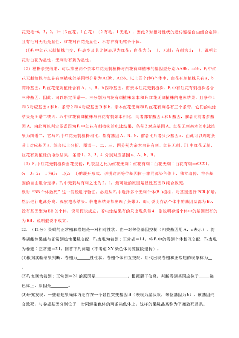 专题四遗传的基本规律和人类遗传病（测试）（解析版）_2024年新高考资料_2.2024二轮复习_2024年高考生物二轮复习讲练测（新教材新高考）