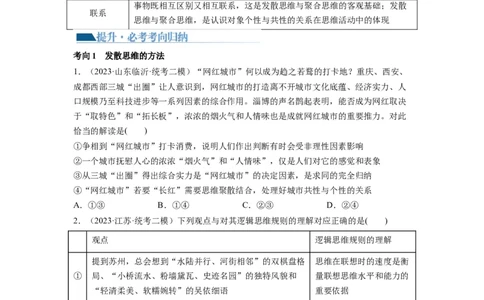 第12课创新思维要多路探索（讲义）（原卷版）_新高考复习资料_2024年新高考资料_一轮复习资料_完2024年高考政治一轮复习讲练测（课件+讲义+练习）（新教材新高考）_选择性必修3