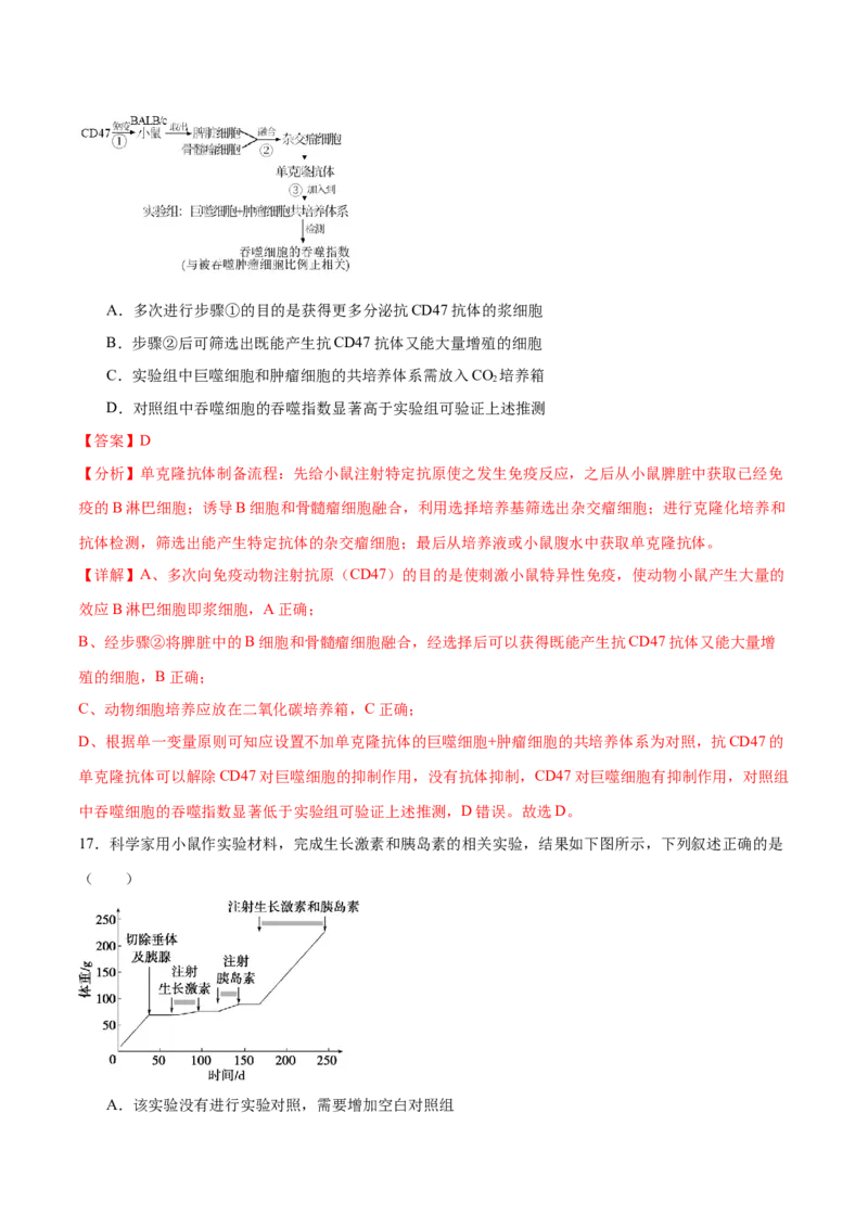 专题九实验与探究（测试）（解析版）_2024年新高考资料_2.2024二轮复习_2024年高考生物二轮复习讲练测（新教材新高考）
