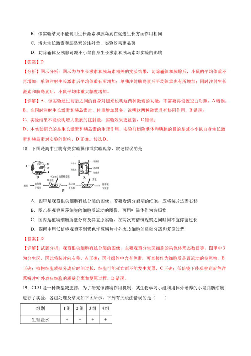 专题九实验与探究（测试）（解析版）_2024年新高考资料_2.2024二轮复习_2024年高考生物二轮复习讲练测（新教材新高考）