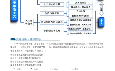 专题09历史唯物主义（讲义）（解析版）_新高考复习资料_2024年新高考资料_二轮复习资料_2024年高考政治二轮复习讲练测（新教材新高考）_配套讲义（原卷版+解析版）