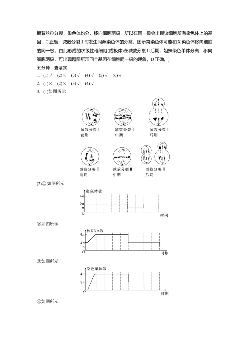 大一轮复习讲义答案精析_2024年新高考资料_1.2024一轮复习_2024年高考生物一轮复习讲义（新人教版）_学生版在此文件夹_答案精析