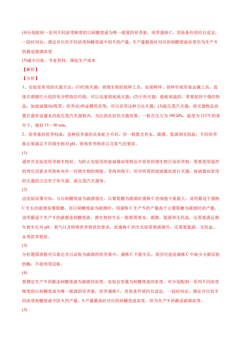 专题13发酵工程-2022年高考真题和模拟题生物分专题训练（教师版含解析）_2024年新高考资料_1.2024一轮复习_赠2022年高考生物真题与模拟题分类
