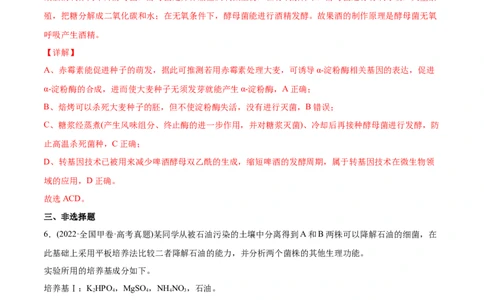 专题13发酵工程-2022年高考真题和模拟题生物分专题训练（教师版含解析）_2024年新高考资料_1.2024一轮复习_赠2022年高考生物真题与模拟题分类
