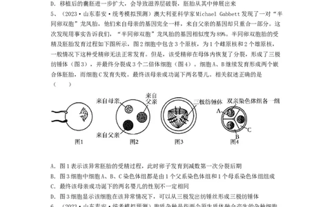 专题33细胞工程和胚胎工程（精练）（原卷版）_2024年新高考资料_1.2024一轮复习_备战2024年高考生物一轮复习串讲精练（新高考专用）