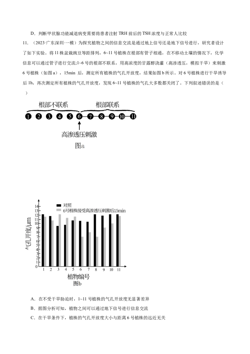 押广东卷选择题第15题稳态与调节模块（原卷版）_2024年新高考资料_5.2024三轮冲刺_备战2024年高考生物临考题号押题（广东专用）323137816