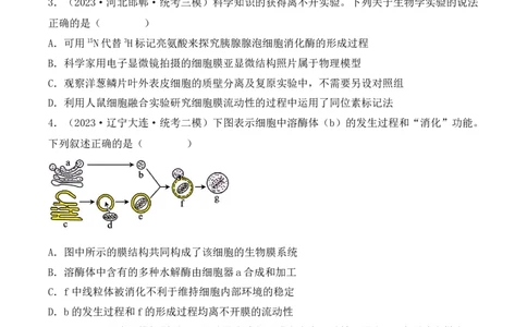 专题02细胞的基本结构和物质运输（原卷版）_2024年新高考资料_3.2024专项复习_备战2024年高考生物一轮复习重难点突破讲解与训练（新教材）