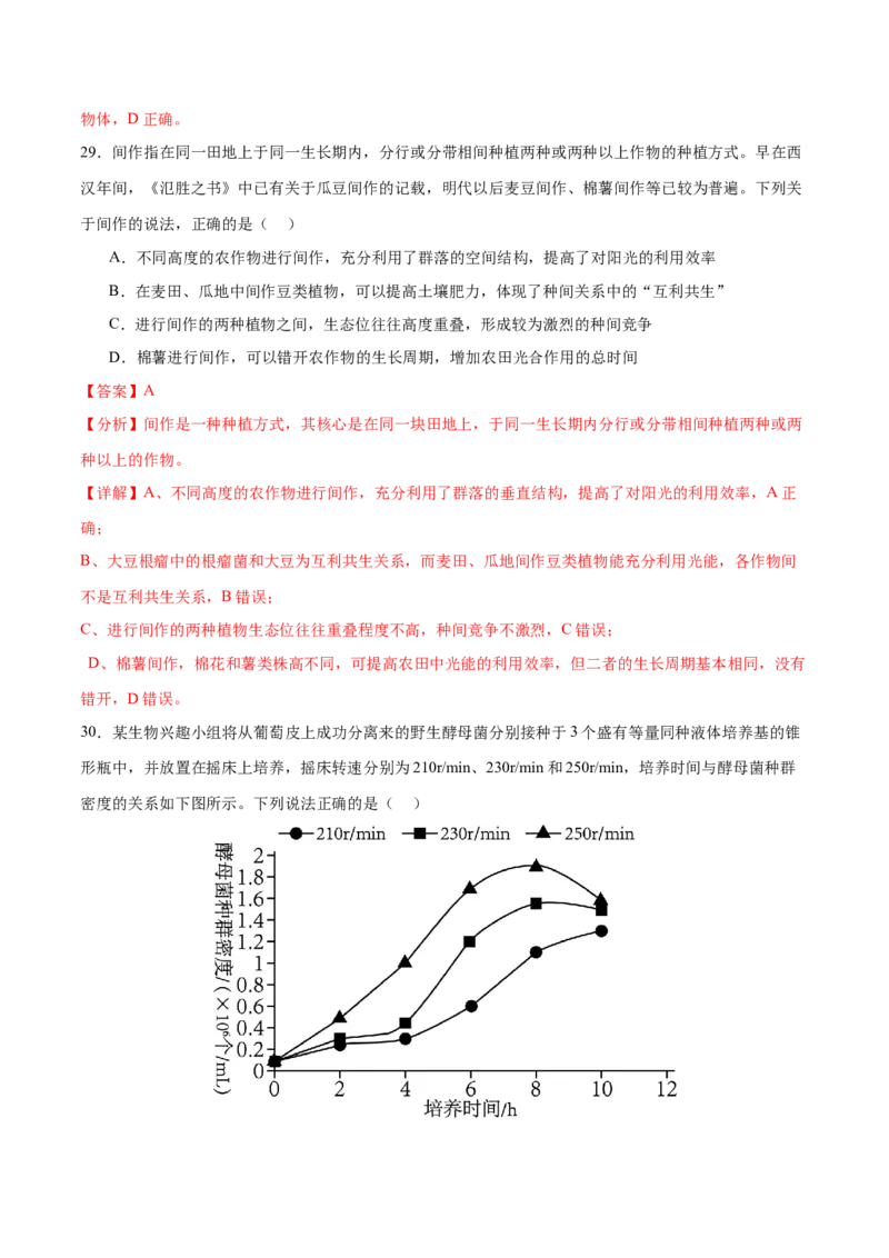 押新高考卷种群和群落（解析版）-备战2024年高考生物临考题号押题（新高考通用）_2024年新高考资料_5.2024三轮冲刺_备战2024年高考生物临考题号押题（新高考通用）322745222