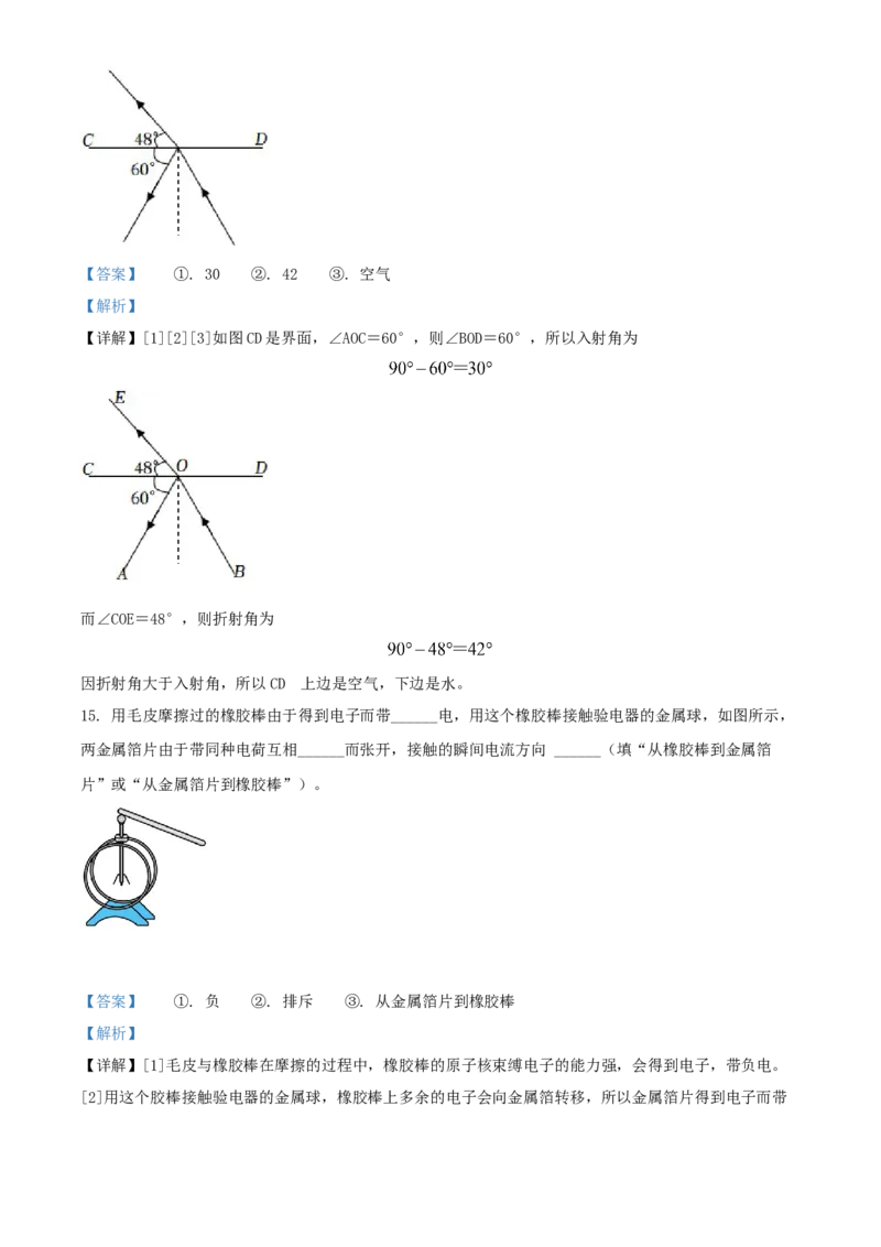 2022年辽宁省阜新市中考物理试题（解析版）_4.2015-2025年中考物理_2.物理中考真题2015-2024年_地区卷_辽宁物理_辽宁物理_阜新物理13-22