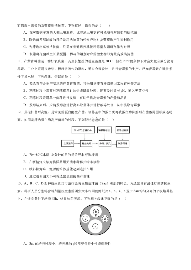 押新高考卷发酵工程（原卷版）-备战2024年高考生物临考题号押题（新高考通用）(1)_2024年新高考资料_5.2024三轮冲刺_备战2024年高考生物临考题号押题（新高考通用）322745222