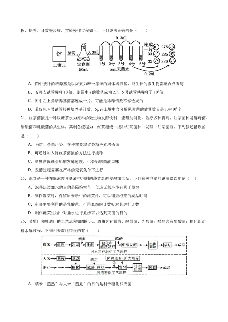 押新高考卷发酵工程（原卷版）-备战2024年高考生物临考题号押题（新高考通用）(1)_2024年新高考资料_5.2024三轮冲刺_备战2024年高考生物临考题号押题（新高考通用）322745222