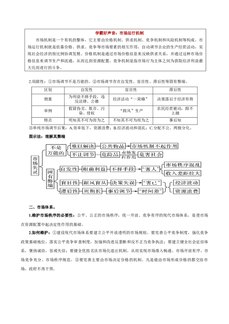 第02课我国的社会主义市场经济体制（解析版）(精讲）_新高考复习资料_2022年新高考资料_2022年高考政治一轮复习讲练测（新教材新高考）