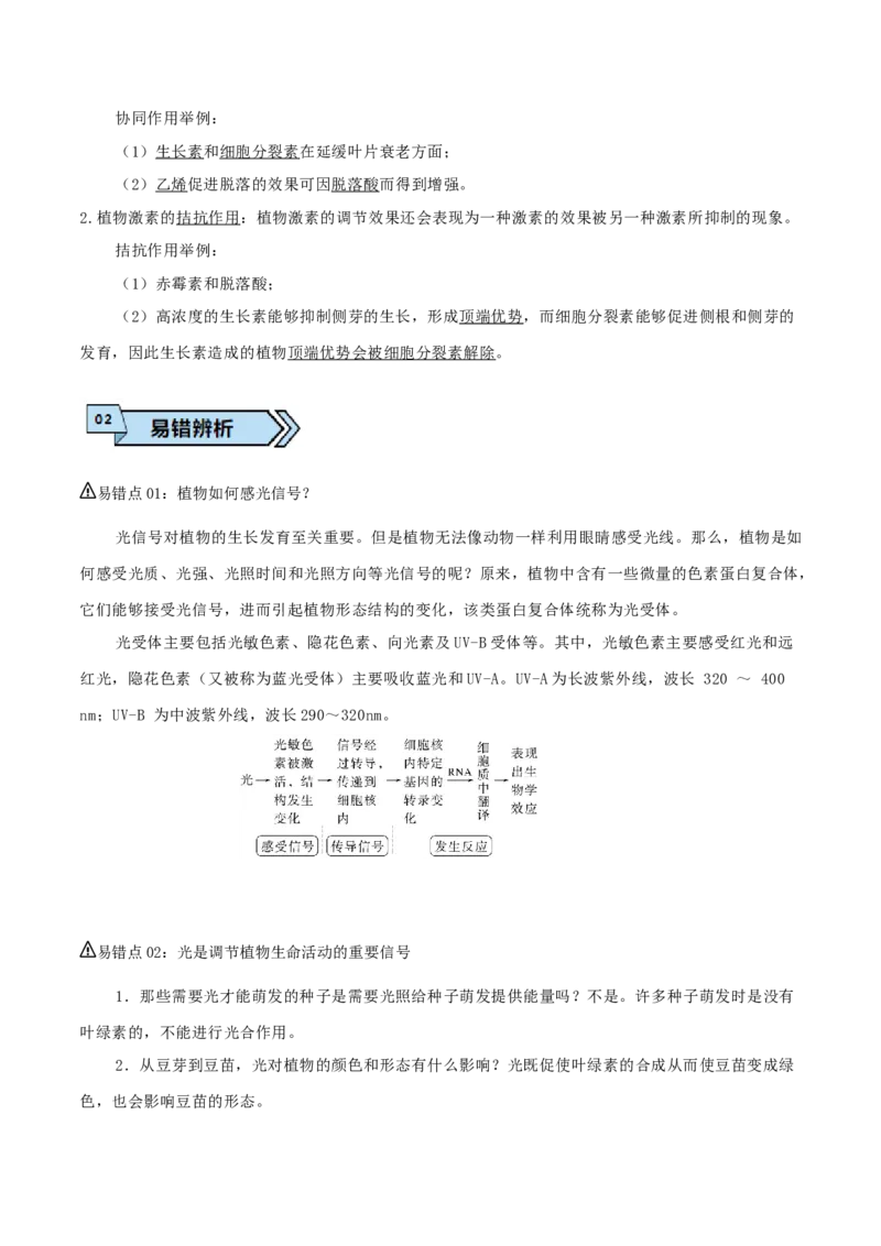 专题06植物生命活动的调节（原卷版）_2024年新高考资料_3.2024专项复习_2024年高考生物热点&middot;重点&middot;难点专练（上海专用）