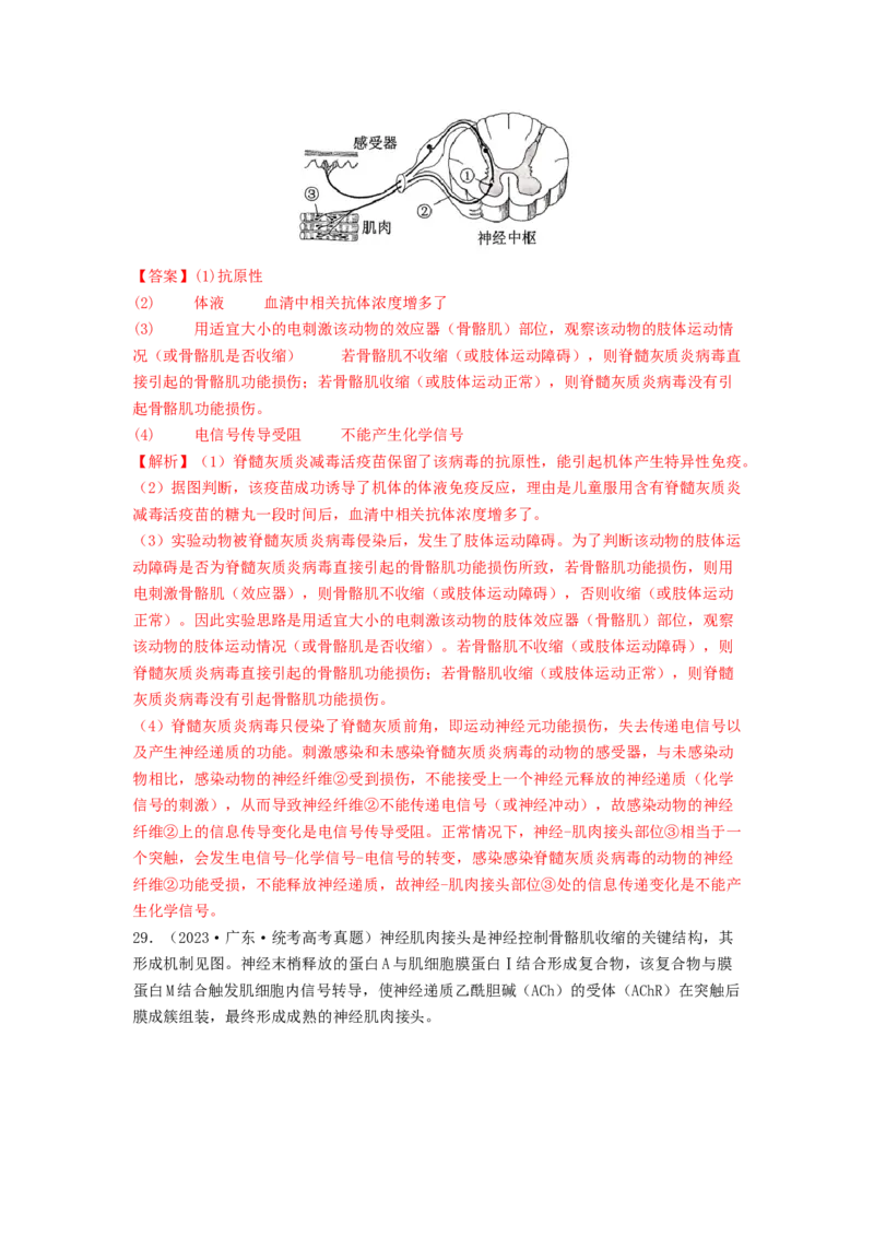 专题17体液调节和免疫调节（解析版）_2024年新高考资料_1.2024一轮复习_备战2024年高考生物一轮复习抢分特训（全国通用）