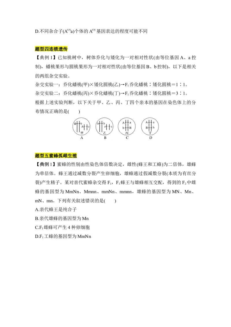 专题四自由组合定律重难集训（原卷版）_2024年新高考资料_5.2024三轮冲刺_2024年高考生物考前最后冲刺