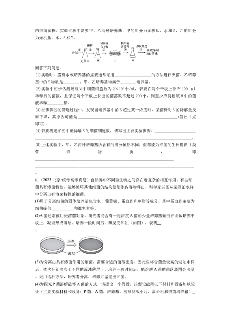 专题35微生物的培养技术及应用（串讲）（原卷版）_2024年新高考资料_1.2024一轮复习_备战2024年高考生物一轮复习串讲精练（新高考专用）