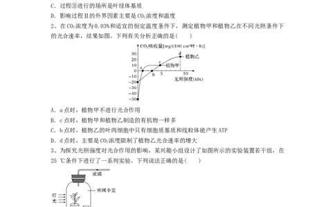 专题10光合作用与细胞呼吸的综合应用（精练）（原卷版）_2024年新高考资料_1.2024一轮复习_备战2024年高考生物一轮复习串讲精练（新高考专用）