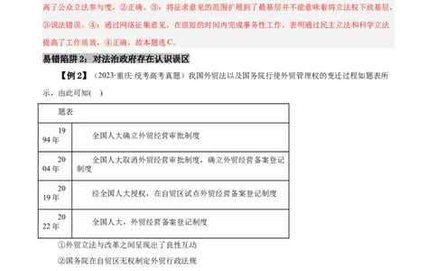 易错点7全面依法治国（解析版）-备战2024年高考政治易错题（新教材新高考）_新高考复习资料_2024年新高考资料_专项复习资料_完备战2024年高考政治考试易错题（新高考专用）
