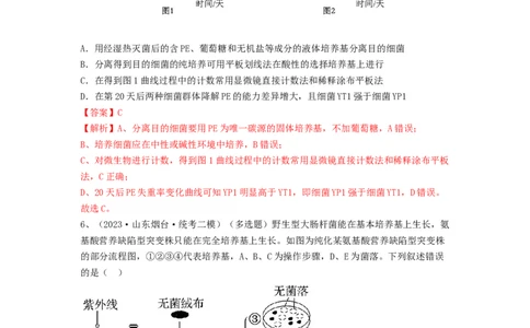 专题35微生物的培养技术及应用（精练）（解析版）_2024年新高考资料_1.2024一轮复习_备战2024年高考生物一轮复习串讲精练（新高考专用）
