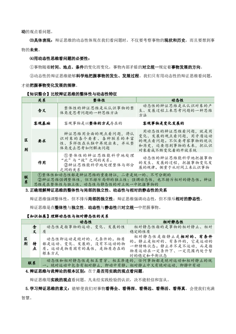 选择性必修三《逻辑与思维》知识清单-口袋书2024年高考政治一轮复习知识清单（新高考通用）_新高考复习资料_2024年新高考资料_专项复习资料