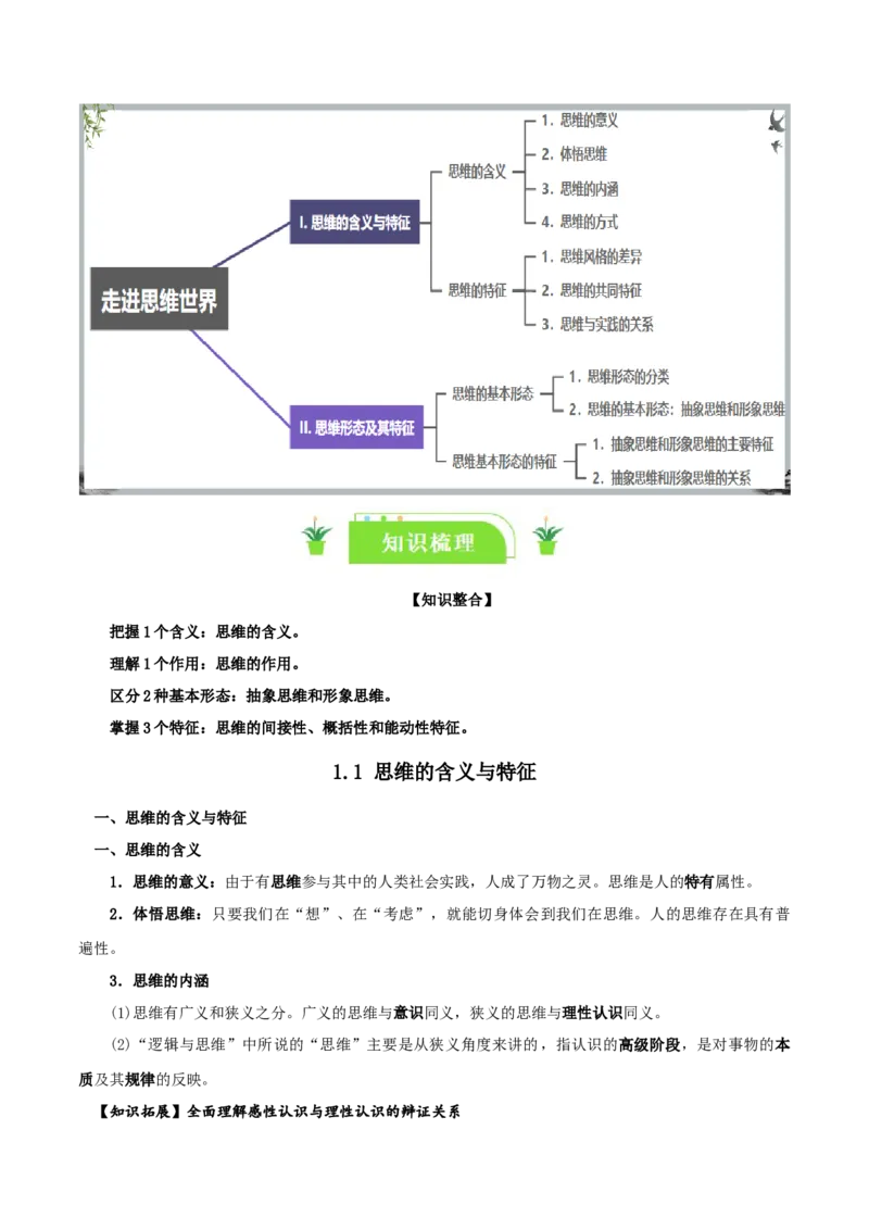 选择性必修三《逻辑与思维》知识清单-口袋书2024年高考政治一轮复习知识清单（新高考通用）_新高考复习资料_2024年新高考资料_专项复习资料