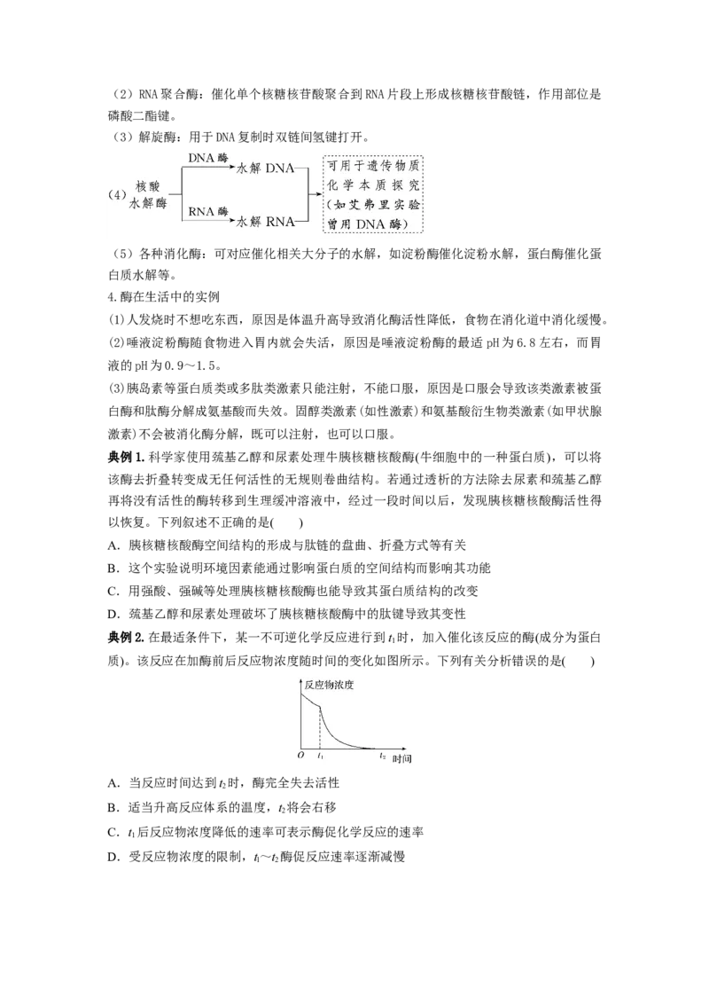 专题07酶和ATP（串讲）（原卷版）_2024年新高考资料_1.2024一轮复习_备战2024年高考生物一轮复习串讲精练（新高考专用）