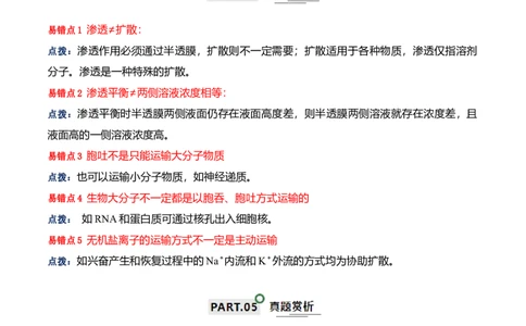 宝典03细胞的物质输入和输出（解析版）_2024年新高考资料_1.2024一轮复习_2024年高考生物一轮复习知识清单