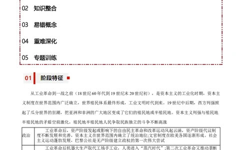 专题13+转型与独立&mdash;&mdash;工业革命与亚非拉民族独立运动-知识大盘点+专题特训2024年高考历史三轮冲刺_2024年新高考资料_52024三轮冲刺