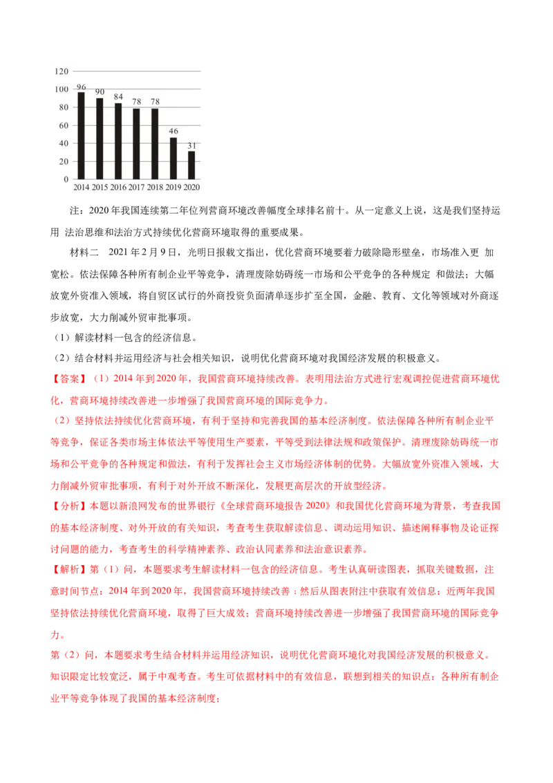 第二课我国的社会主义市场经济体制作业_新高考复习资料_2022年新高考资料_2022届一轮复习讲练结合_系列二_第六单元我国的社会主义市场经济体制