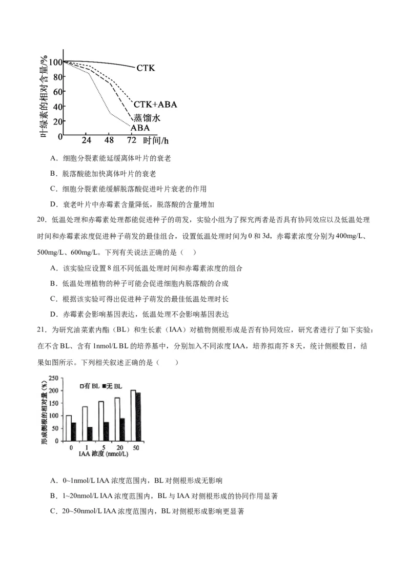 专题32植物生命活动调节（原卷版)_2024年新高考资料_3.2024专项复习_备战2024年高考生物一轮复习重难点专项突破_专题32植物生命活动调节-备战2024年高考生物一轮复习重难点专项突破