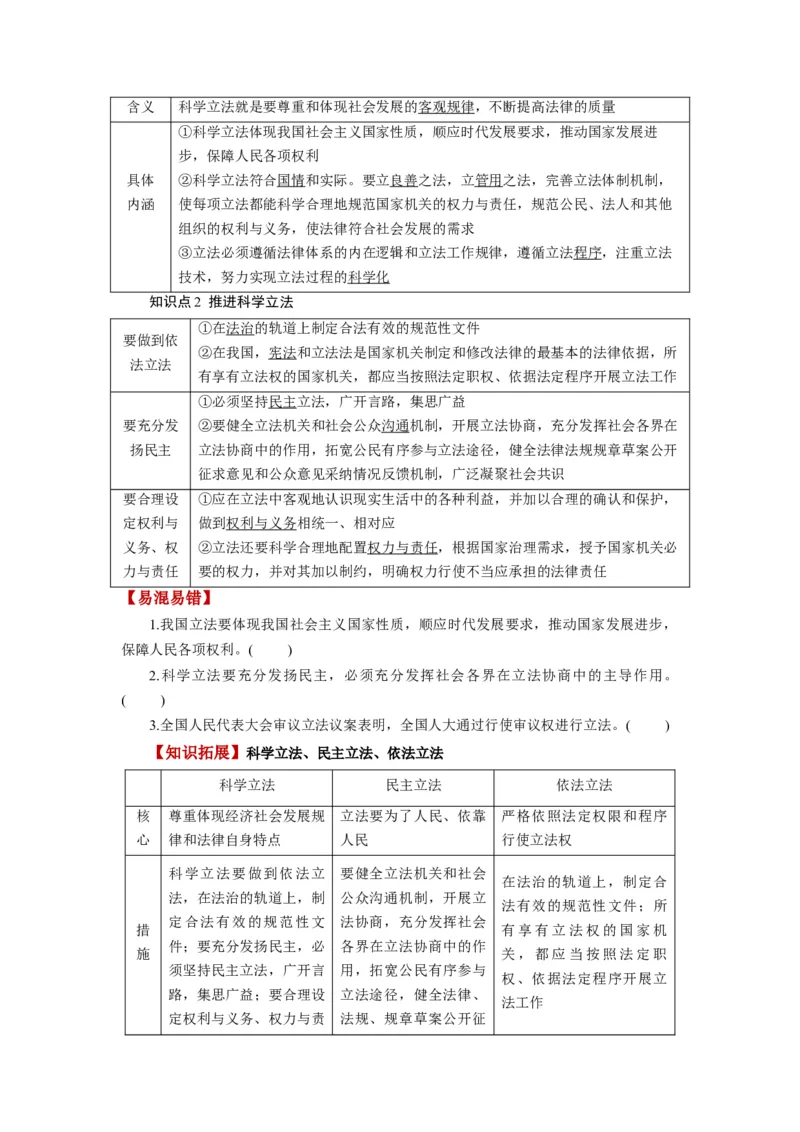 第09课全面推进依法治国的基本要求（讲义）（原卷版）_新高考复习资料_2024年新高考资料_一轮复习资料_完2024年高考政治一轮复习讲练测（课件+讲义+练习）（新教材新高考）_必修3