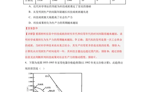 新科技革命与现代社会发展-2023-2024学年高三历史二轮（专题训练）解析版_2024年新高考资料_2.2024二轮复习_2024届高三历史统编版二轮复习专项训练