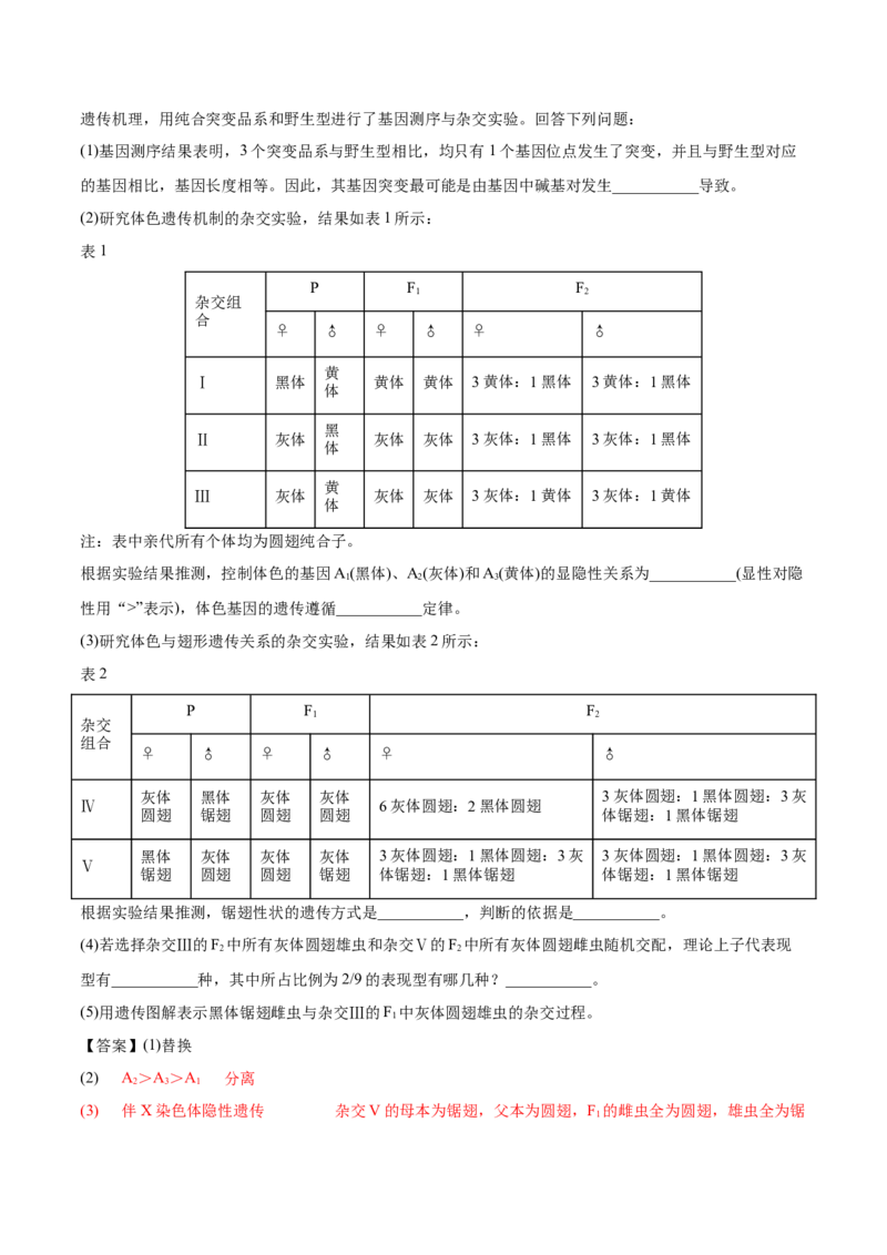 专题07伴性遗传和人类遗传病-2022年高考真题和模拟题生物分专题训练（教师版含解析）_2024年新高考资料_1.2024一轮复习_赠2022年高考生物真题与模拟题分类