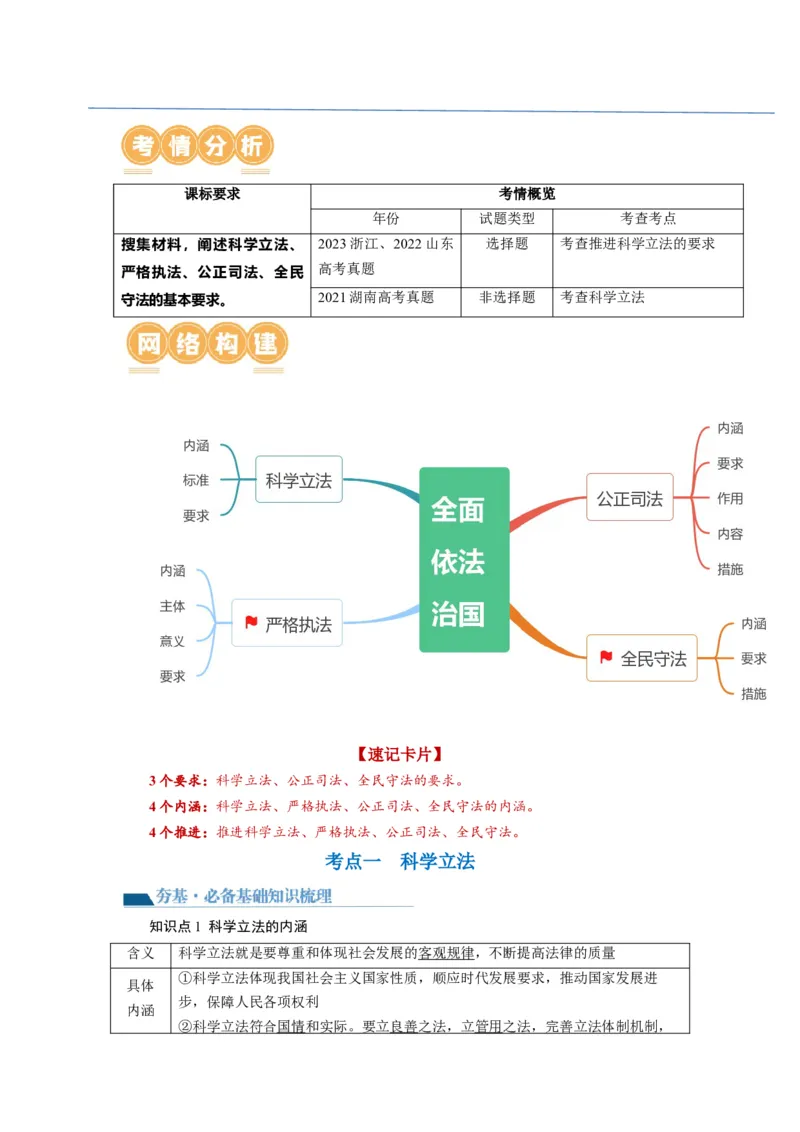 第09课全面推进依法治国的基本要求（讲义）（解析版）_新高考复习资料_2024年新高考资料_一轮复习资料_完2024年高考政治一轮复习讲练测（课件+讲义+练习）（新教材新高考）_必修3