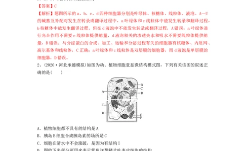 专题05细胞器和生物膜系统（精练）（解析版）_2024年新高考资料_1.2024一轮复习_备战2024年高考生物一轮复习串讲精练（新高考专用）