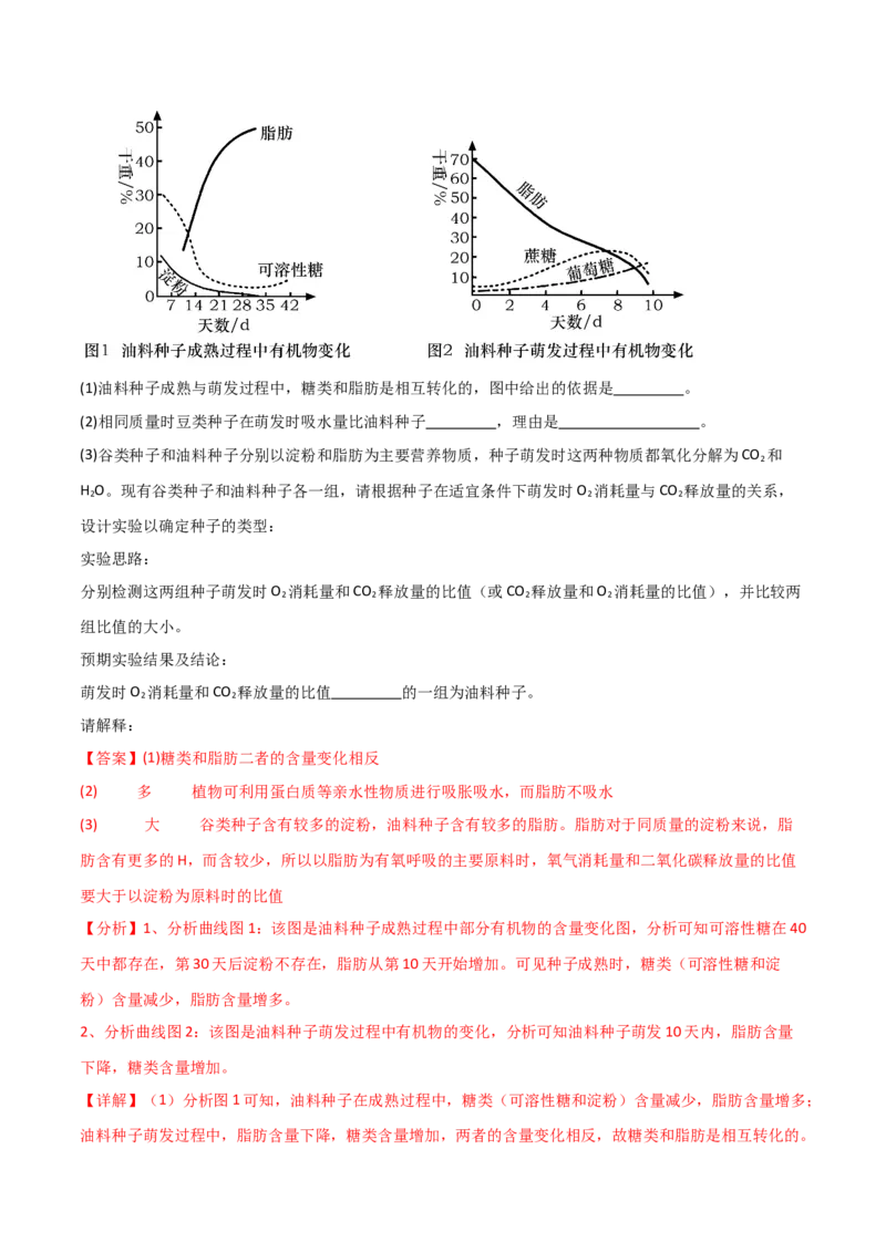 专题01细胞的物质基础（解析版）_2024年新高考资料_3.2024专项复习_2024年高考生物热点&middot;重点&middot;难点专练（新高考专用）