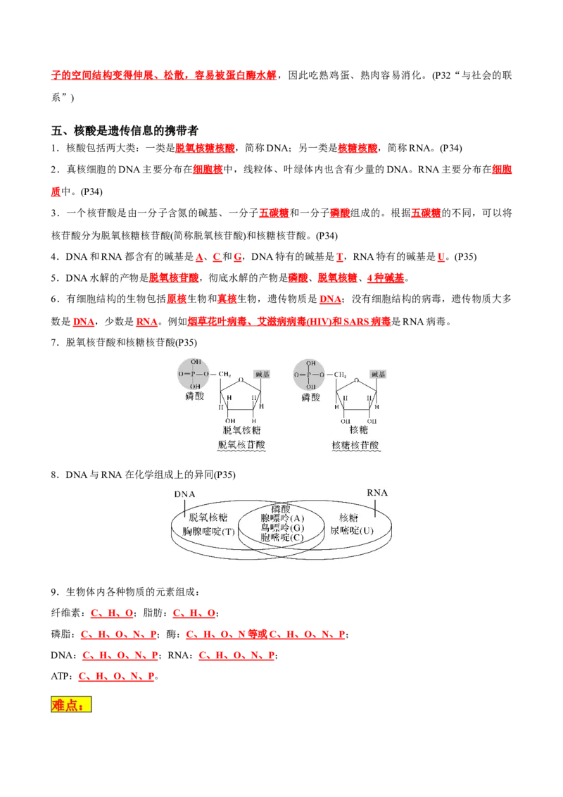 专题01细胞的物质基础（解析版）_2024年新高考资料_3.2024专项复习_2024年高考生物热点&middot;重点&middot;难点专练（新高考专用）