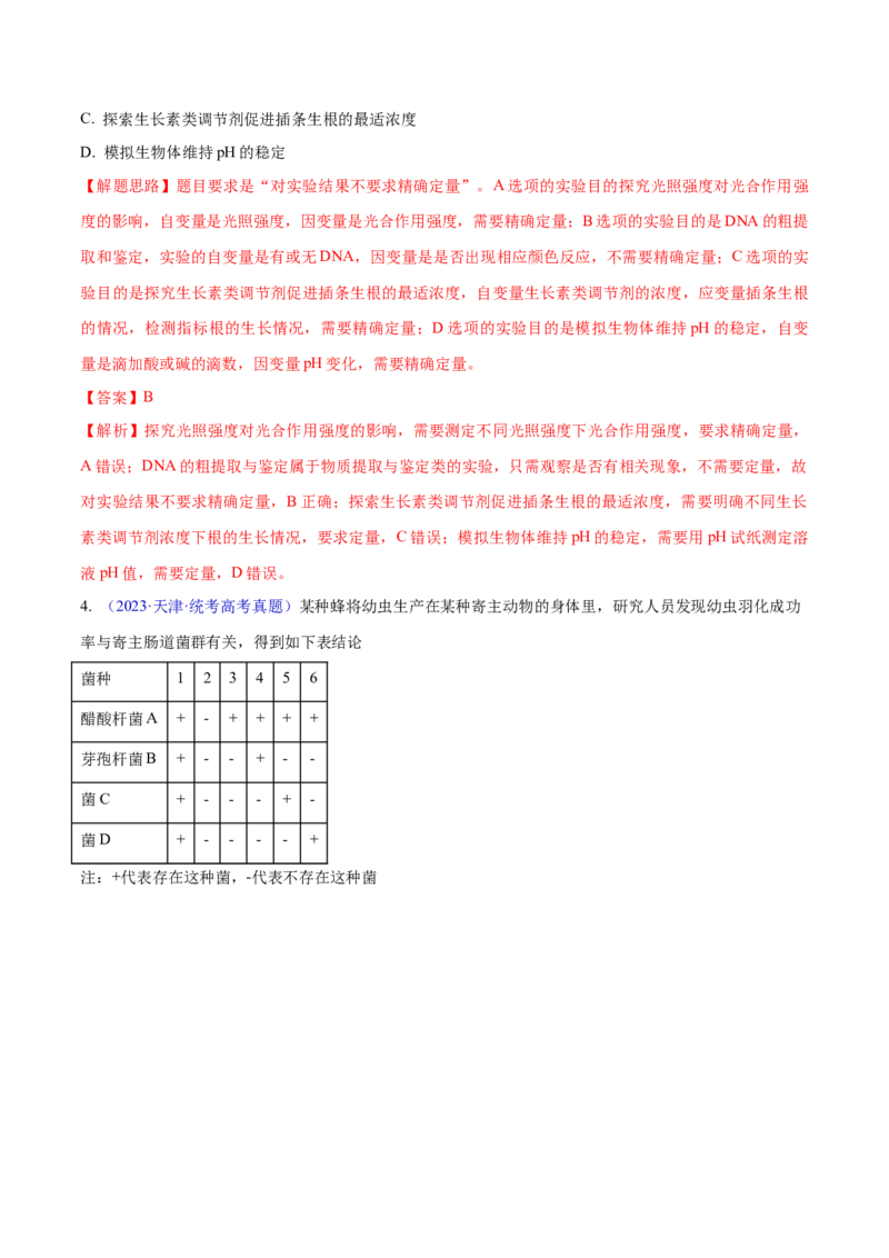 专题01实验分析类（原卷版）_2024年新高考资料_2.2024二轮复习_备战2024年高考生物实验专项突破3143686_专题01实验分析类-备战2024年高考生物实验专项突破