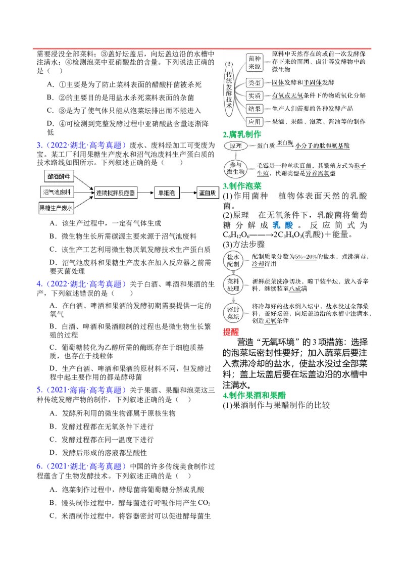 押新高考卷发酵工程（解析版）-备战2024年高考生物临考题号押题（新高考通用）(1)_2024年新高考资料_5.2024三轮冲刺_备战2024年高考生物临考题号押题（新高考通用）322745222
