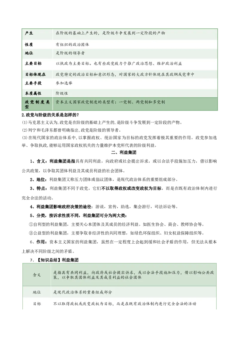 选择性必修一《当代国际政治与经济》知识清单-口袋书2024年高考政治一轮复习知识清单（新高考通用）_新高考复习资料_2024年新高考资料_专项复习资料