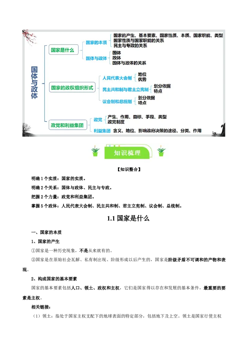 选择性必修一《当代国际政治与经济》知识清单-口袋书2024年高考政治一轮复习知识清单（新高考通用）_新高考复习资料_2024年新高考资料_专项复习资料